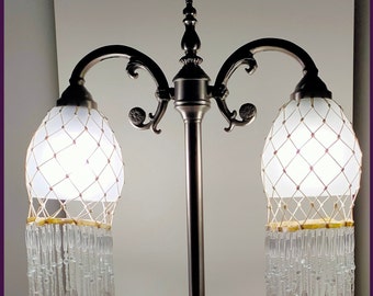 Rare Victorian double table lamp, Early 20th century, rare elegance, art nouveau, piece of art