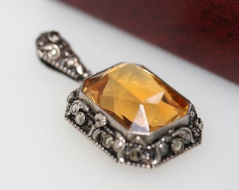 Art Deco Style Citrine Pendant