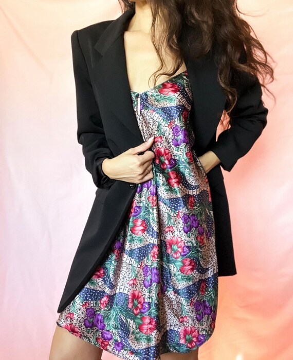 Colorful Silky Slip Dress | VINTAGE DRESS | Vinta… - image 4