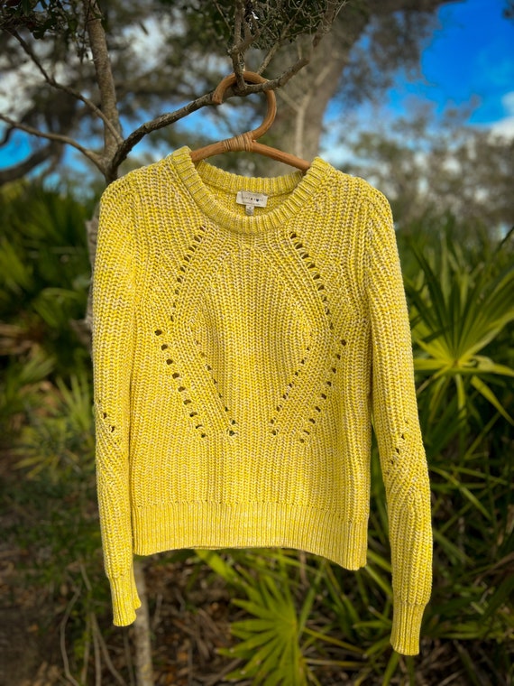 Lucky Brand Yellow & White Knit Sweater| Vintage C