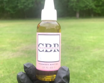 Olio per capelli al rosmarino e menta, siero per la crescita dei capelli, olio per capelli alle erbe, cura naturale dei capelli, olio di rosmarino per la cura dei capelli, olio per la crescita dei capelli, olio rinforzante