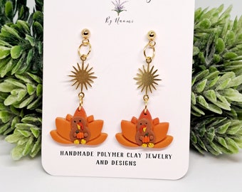 Bling Turkey | Unique dangle | Polymer Clay Earrings| Stainless Steel| Studs