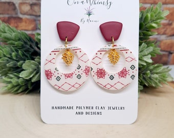 Pinecone sweater Polymer Clay earrings| Stainless steel stud