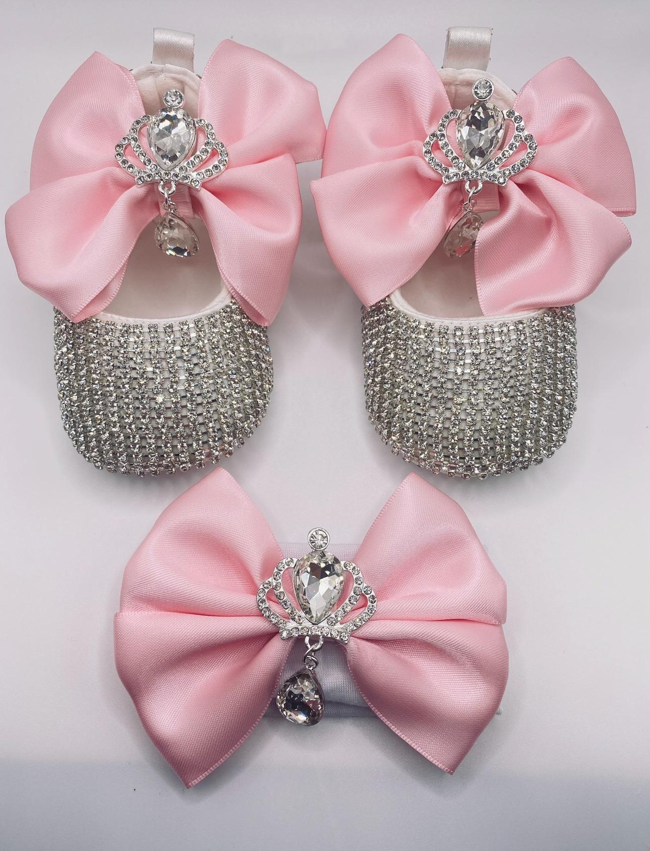 Rhinestone Baby Shoe & Headband Set * Princess Crib Shoes