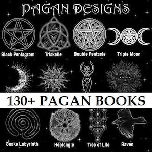 VINTAGE 130+ RARE PAGAN Books, Digital Antiquarian Paganism, Wicca Magic Pagan Spells Witches Occult Wiccan Rituals Potion Spiritual