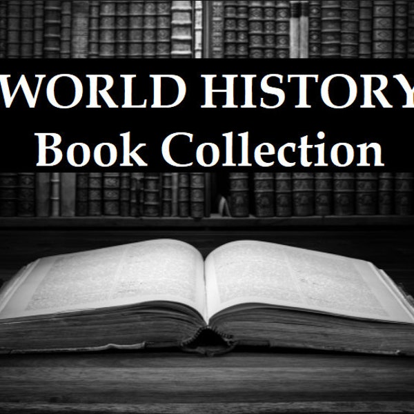Vintage 190+ geschiedenis antiquarische boekencollectie, wereldgeschiedenisset, zeldzame oude digitale geschiedenis enorme 190+ boekencollectie