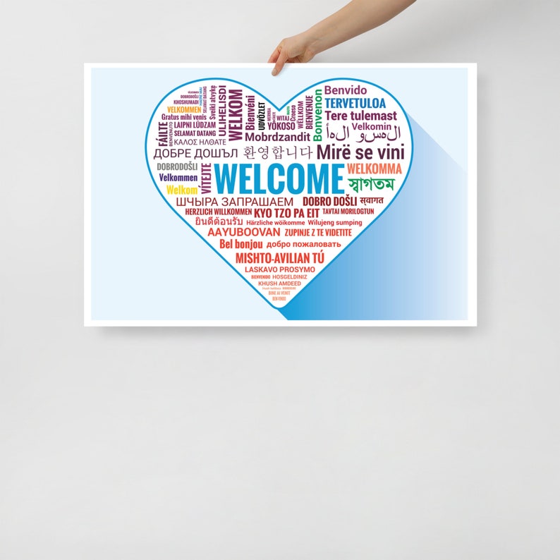 Welcome Poster in Different Languages - Etsy