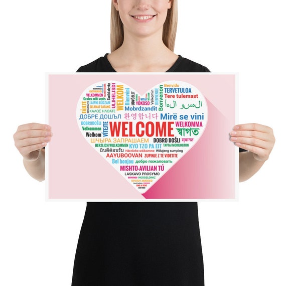 Welcome Poster in Different Languages - Etsy