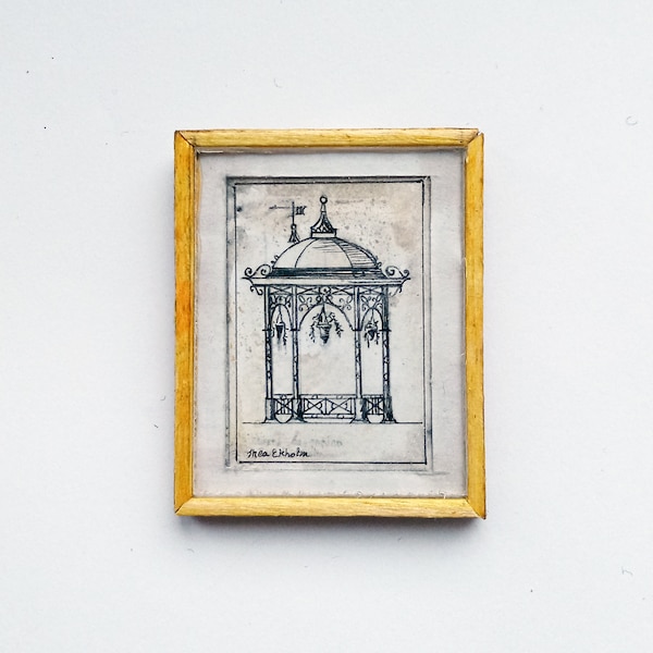 1:12th scale framed original drawing. Architectural motif