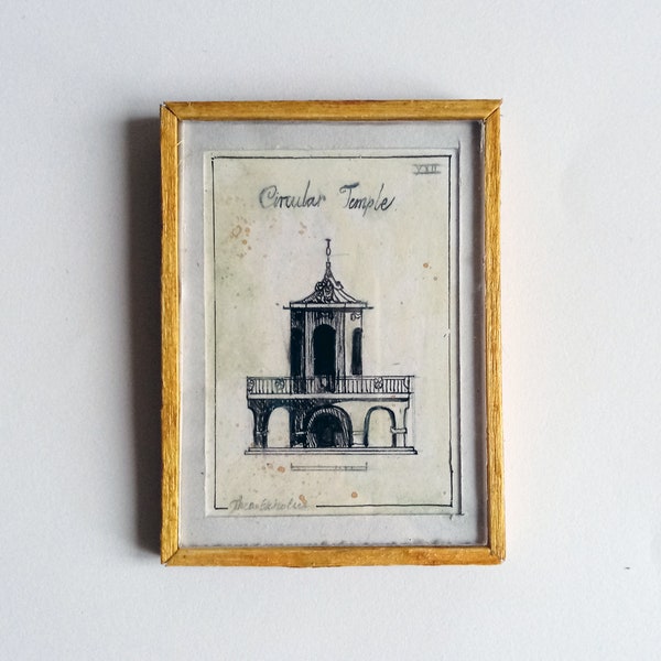 1:12th scale framed original drawing. Architectural motif