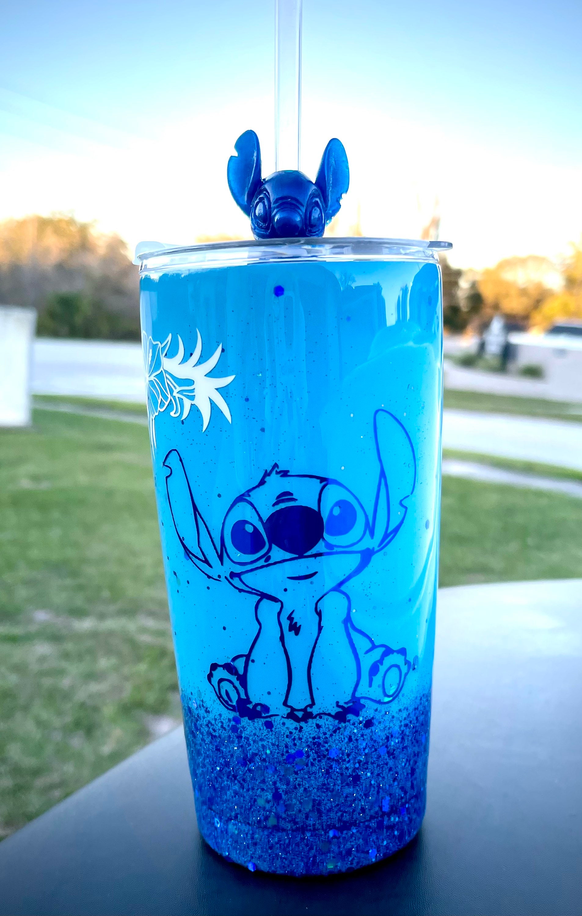 Disney Stitch Ohana Plastic Tumbler with Lid and Straw 32 oz Cup