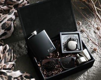 Personalized Gift Set, Gift For The Best Man, Engraved Flask, Pocket Watch in Gift Box, Gift For Men