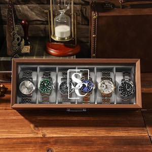 Custom Engraved Wooden Watch Box, Personalized Watch Case, Anniversary Gift, Birthday Gift For Him, Boyfriend Gift