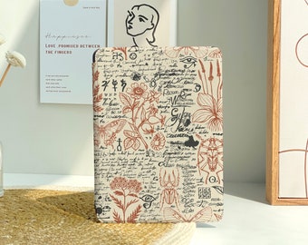 Botanische notities personalisatie Kindle Case, aangepaste Kindle Paperwhite 2022 cover voor Kindle 11e generatie cover, nieuwe Kindle