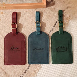 Personalized Leather Luggage Tags, Travel Gifts, Luggage Tag Favor, Leather Accessories, Wedding Favors, Groomsmen Gift