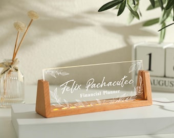 Personalized Acrylic Name Plate, Name Plate For Office Decoration, Desk Name Plate, Employee Gift, Christmas Gifts