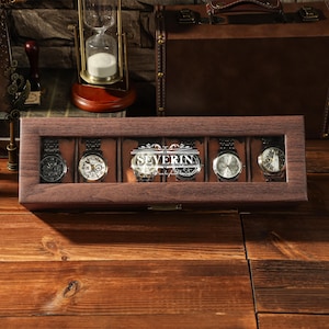 Personalized Watch Storage Case, Engraved Wooden Watch Box, Watch Box For Men, Anniversary Gift, Birthday Gift For Him
