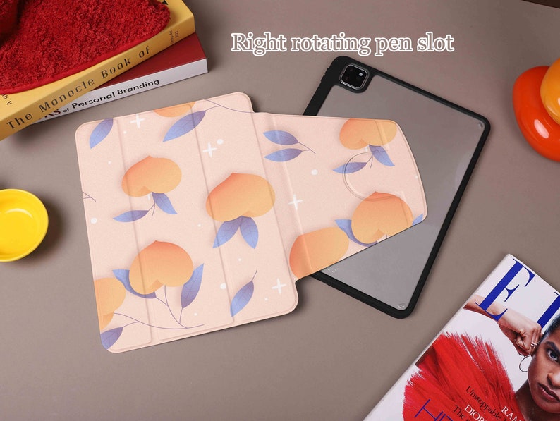 Peach Wallpaper Personalized iPad Name iPad 10/9 Case iPad Mini 6 iPad Air 5/4 Case 2022 iPad Pro 11 Case iPad 12.9 Case iPad 10.2 Cover image 5