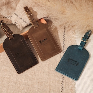 Personalized Leather Luggage Tags, Travel Gifts, Luggage Tag Favor, Leather Accessories, Wedding Favors, Groomsmen Gift