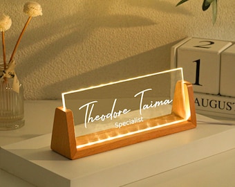 Nombre Personalizado Y Posición Placa De Nombre De Acrílico De Pie