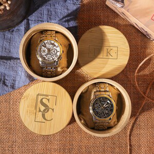 Personalized Watch Box For Men, Wooden Watch Case, Birthday Gift For Dad, Anniversary Gift For Husband, Gift Box For Men