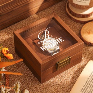 Personalized Watch Storage, Wooden Watch Box For Men, Groomsmen Gifts, Valentine&#39;s Day Gift For Him, Birthday Gift