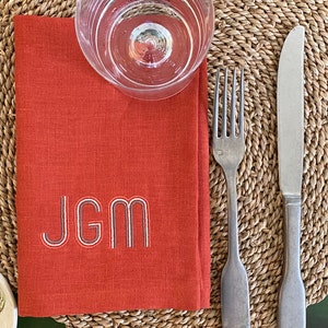 Monogrammed Linen Dinner Napkins Personalized Custom Napkins image 5