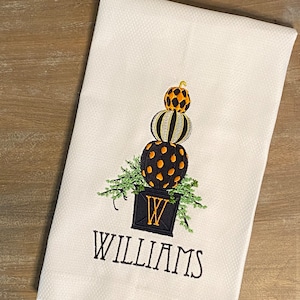 Embroidered Hand Towel | Monogrammed Hand Towel | Fall Pumpkin Decor Towel | Guest Hand Towel