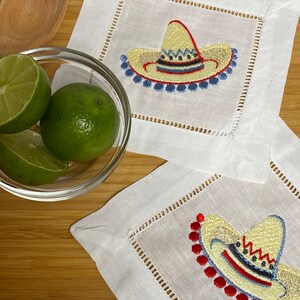 Embroidered Cocktail Napkins| Tex-Mex Party Essentials in Bright Colors