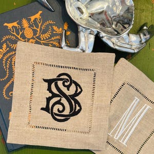 Monogrammed Cocktail Napkins | Custom Wedding Favors & Engagement Gifts | Anniversary and Hostess Party Decor