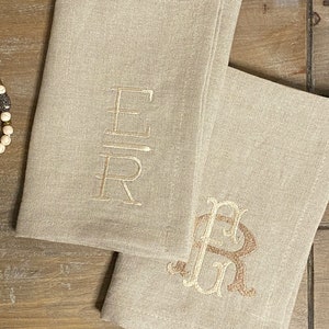 Monogrammed Linen Dinner Napkins Personalized Custom Napkins image 8