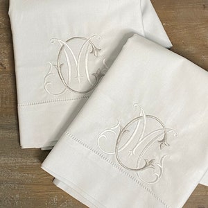 Embroidered Monogram Pillow Cases - Engagement Gift Set, Bridal Shower Gift
