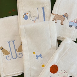 Monogrammed Baby Burp Cloth | Soft Diaper Style Baby Gift | Personalized Newborn Shower Present