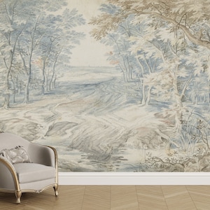 Vintage Landscape Wallpaper | Peel and Stick | Removable |  Landscape Mural 1650 - 1750  | Wall Mural | Vintage Landscape Mural | Wall Decor