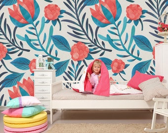 Berries Floral Wallpaper: Peel and Stick Removable Wall Decor