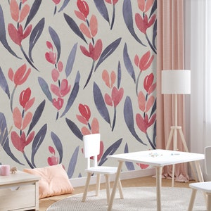 Watercolor Floral Wallpaper: Peel and Stick Nursery Decor