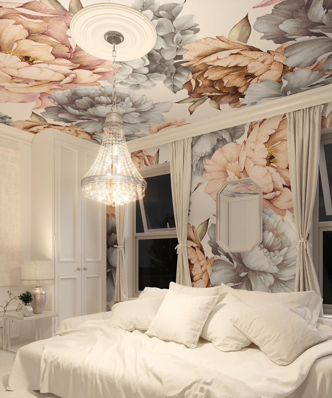 Peony Wallpaper | Peel and Stick | Removable | Floral Wall Mural ...