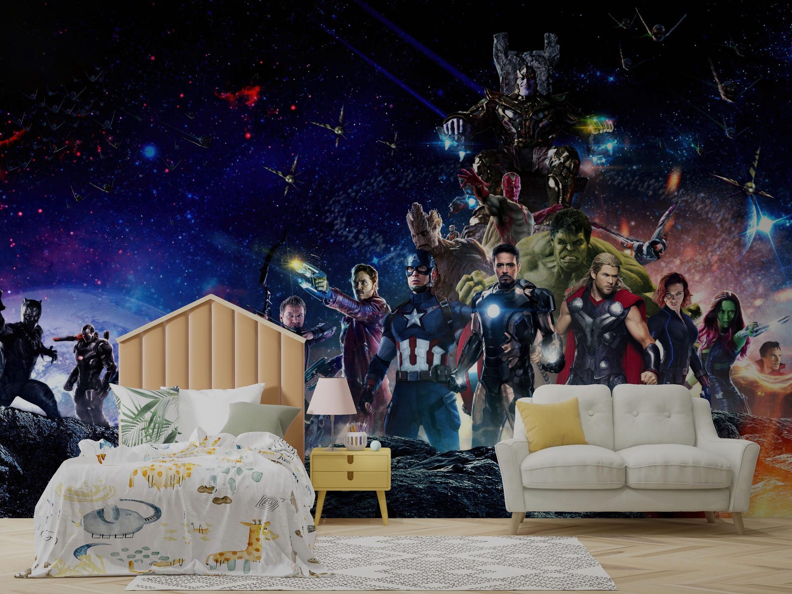 Avengers Peel and Stick Wallpaper: Superhero Kid Room Decor - Etsy