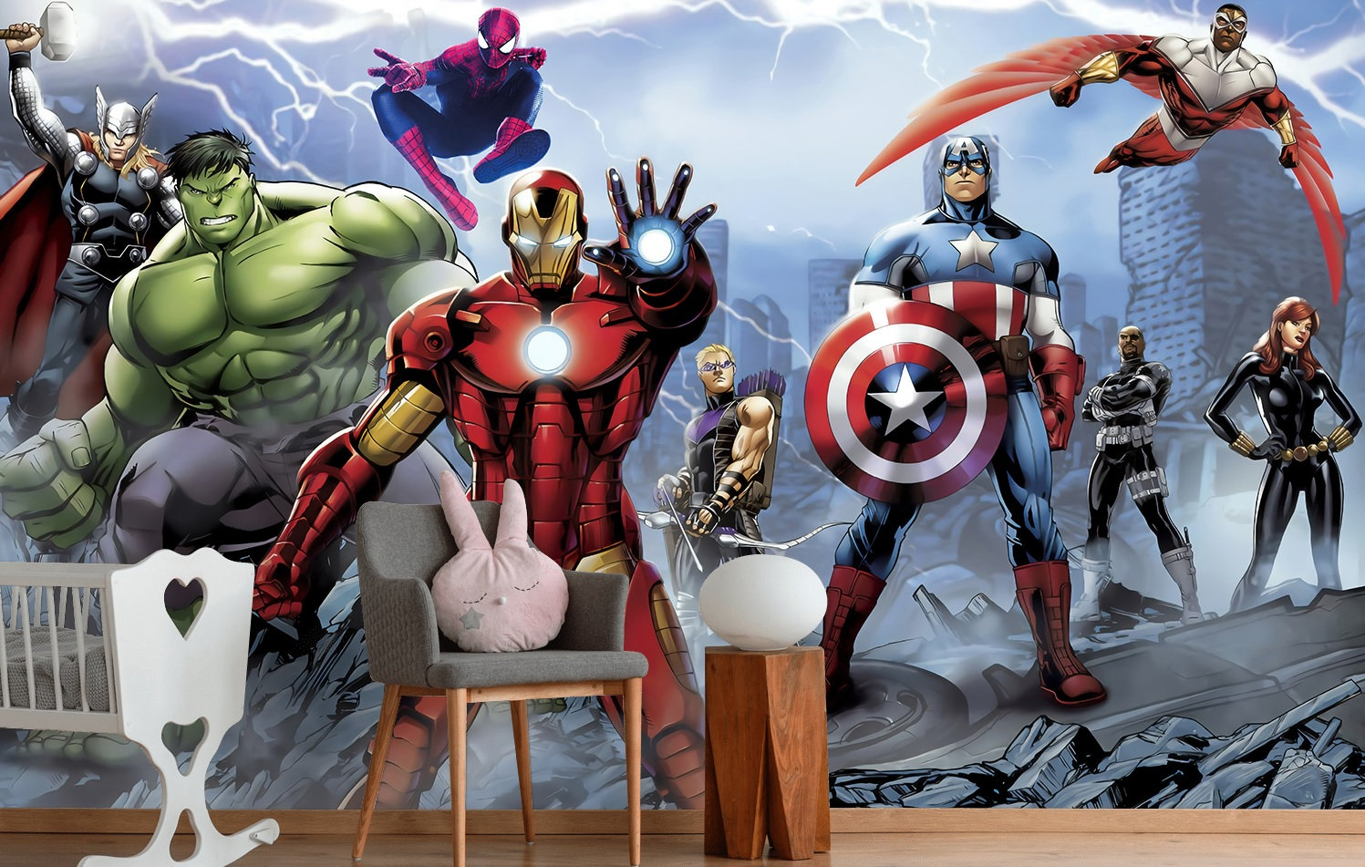 Sticker mural Avengers Plates de Komar®, Marvel