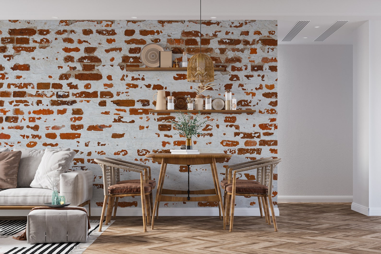 Grunge Brick Peel and Stick Wallpaper: Vintage Wall Mural - Etsy