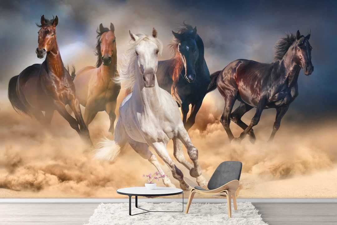 Horse Mural Wallpaper Peel and Stick Self Adhisive Horse - Etsy