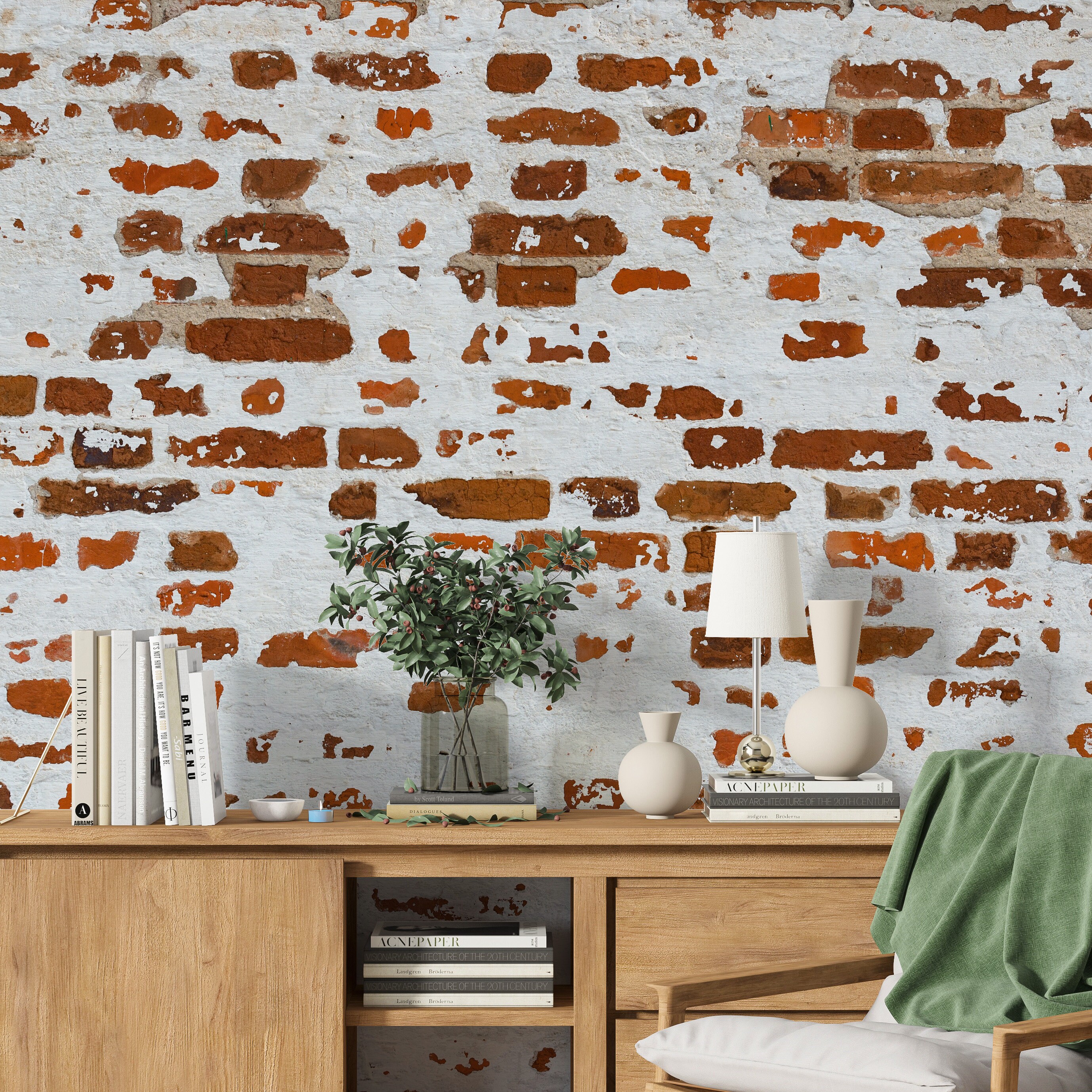 Grunge Brick Peel and Stick Wallpaper: Vintage Wall Mural - Etsy