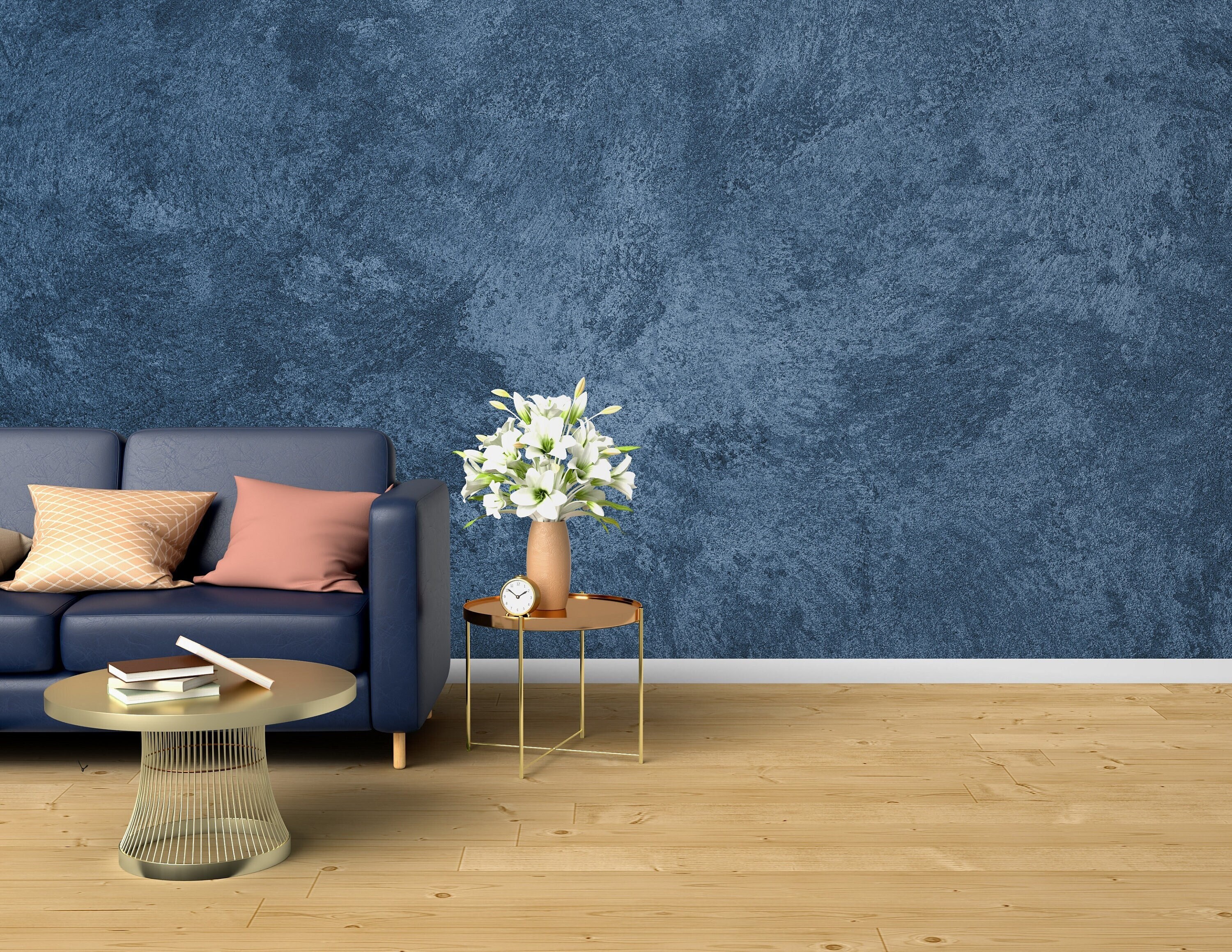 Blue Concrete Wallpaper concrete Texture wall Decore peel Etsy