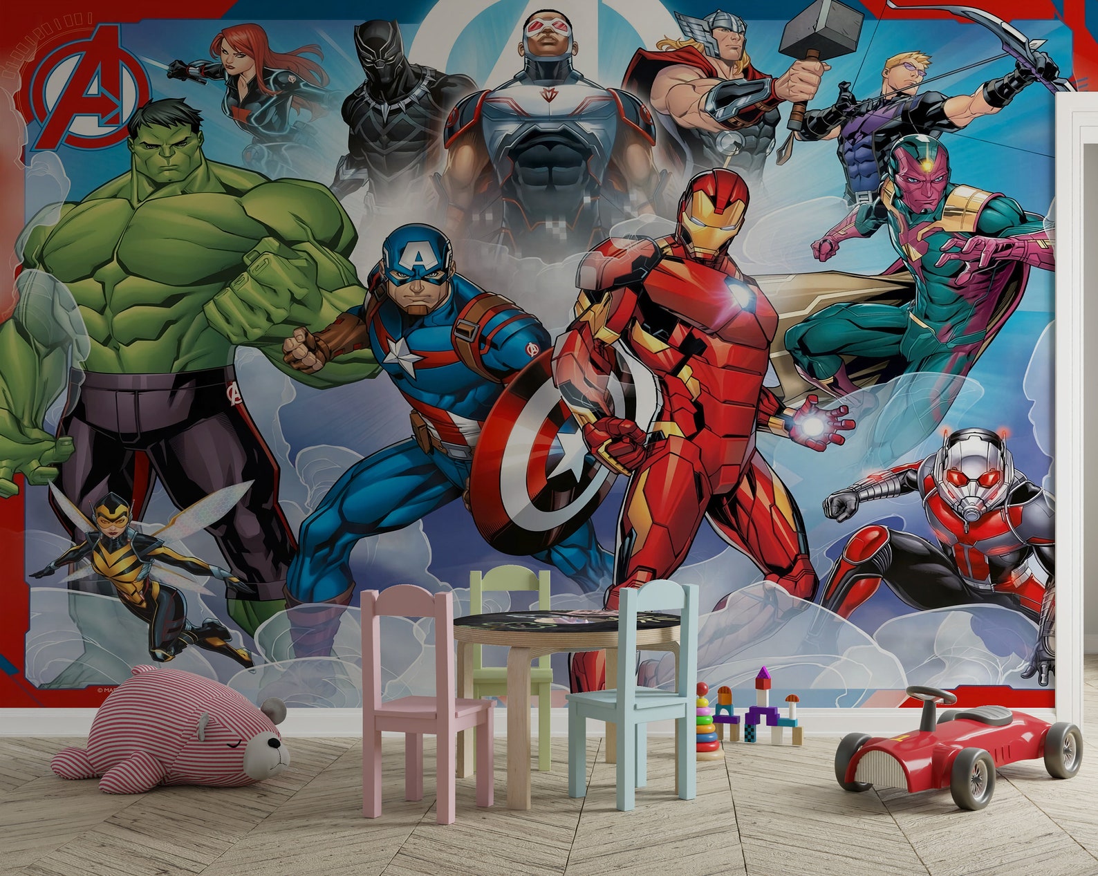 Avengers Wallpaper | Peel and Stick Marvel Wall Decal | Kid Room Decor ...