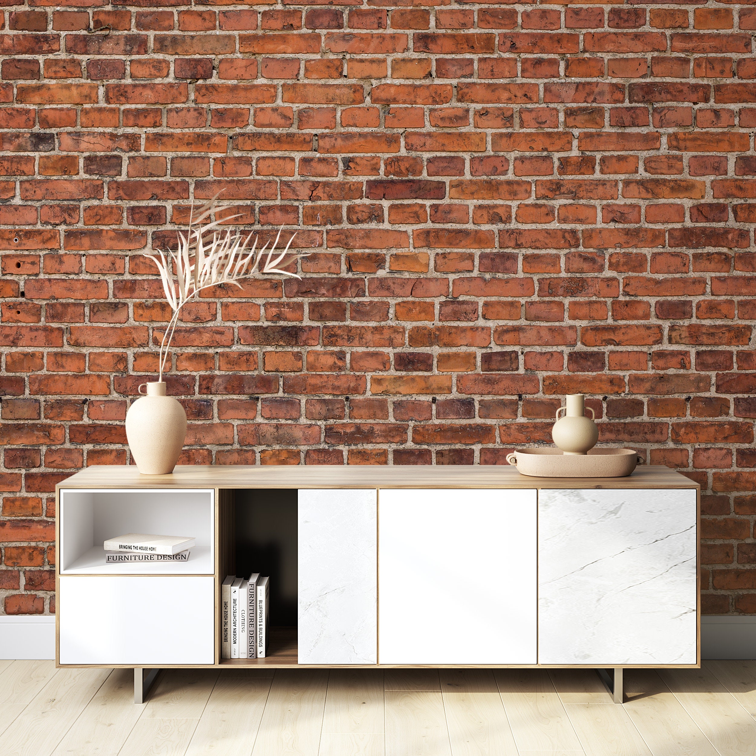 Brick Peel and Stick Wallpaper: Vintage Stone Wall Mural - Etsy