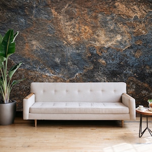Ore Granite Stone Stone Look Wallpaper Brown Blue Marble Tone Concrete