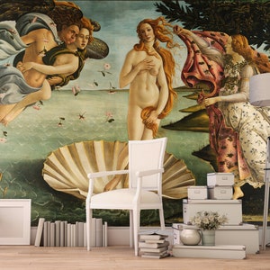 La Nascita di Venere / Sandro Botticelli / Stacca e incolla / Decorazione da parete / Carta da parati Art Deco / Murale rinascimentale / Arte dell'affresco / 1480