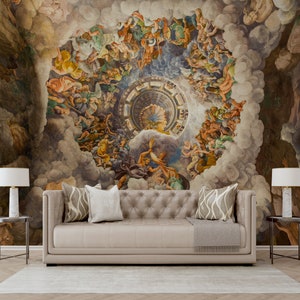 La caduta dei giganti / Carta da parati artistica rinascimentale / Stacca e attacca / Carta da parati per soffitti / Decorazione murale rinascimentale / Murale Art Déco / Arte degli affreschi