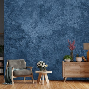 Blue Concrete Wallpaper concrete Texture wall Decore peel - Etsy