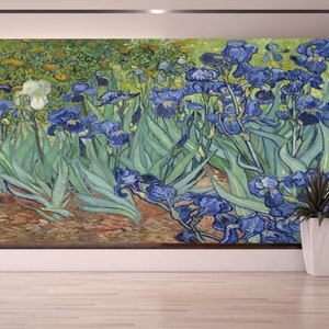 Irises by Van Gogh,Wallpaper | Peel and Stick | Vintage Wallpaper | Irises Wall Mural | Art Deco Wallpaper| Irises -May 1889| Art Wall Mural